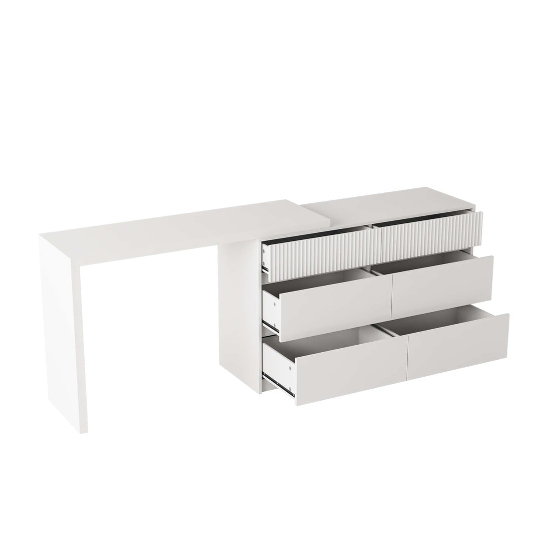Nola Floating Dressing Table with Chest of 6 Drawers