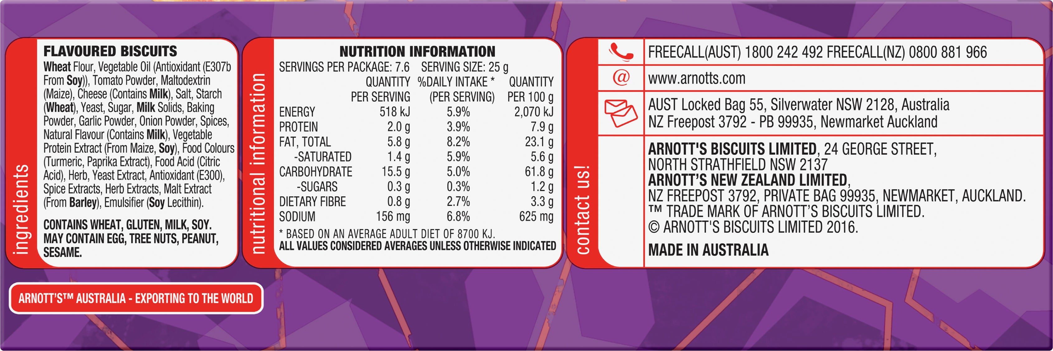 Arnott's Shapes Originals Pizza Crackers 190g 1