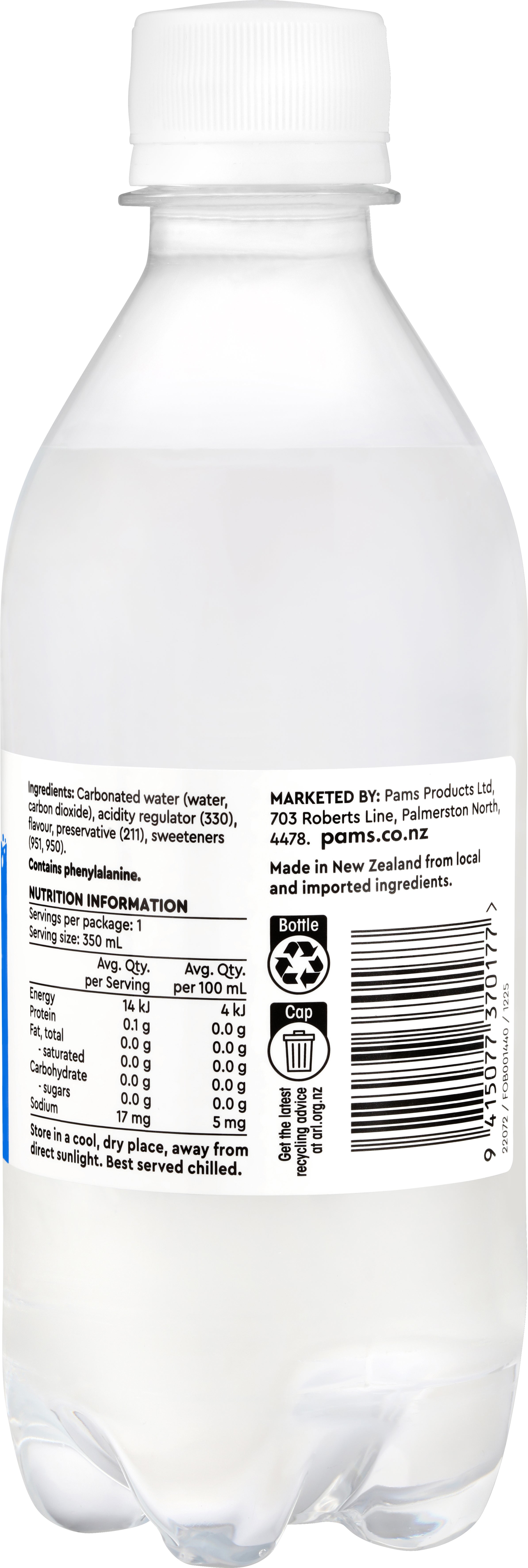 Pams Value 99% Sugar Free Lemonade Flavoured Soft Drink 350ml 1